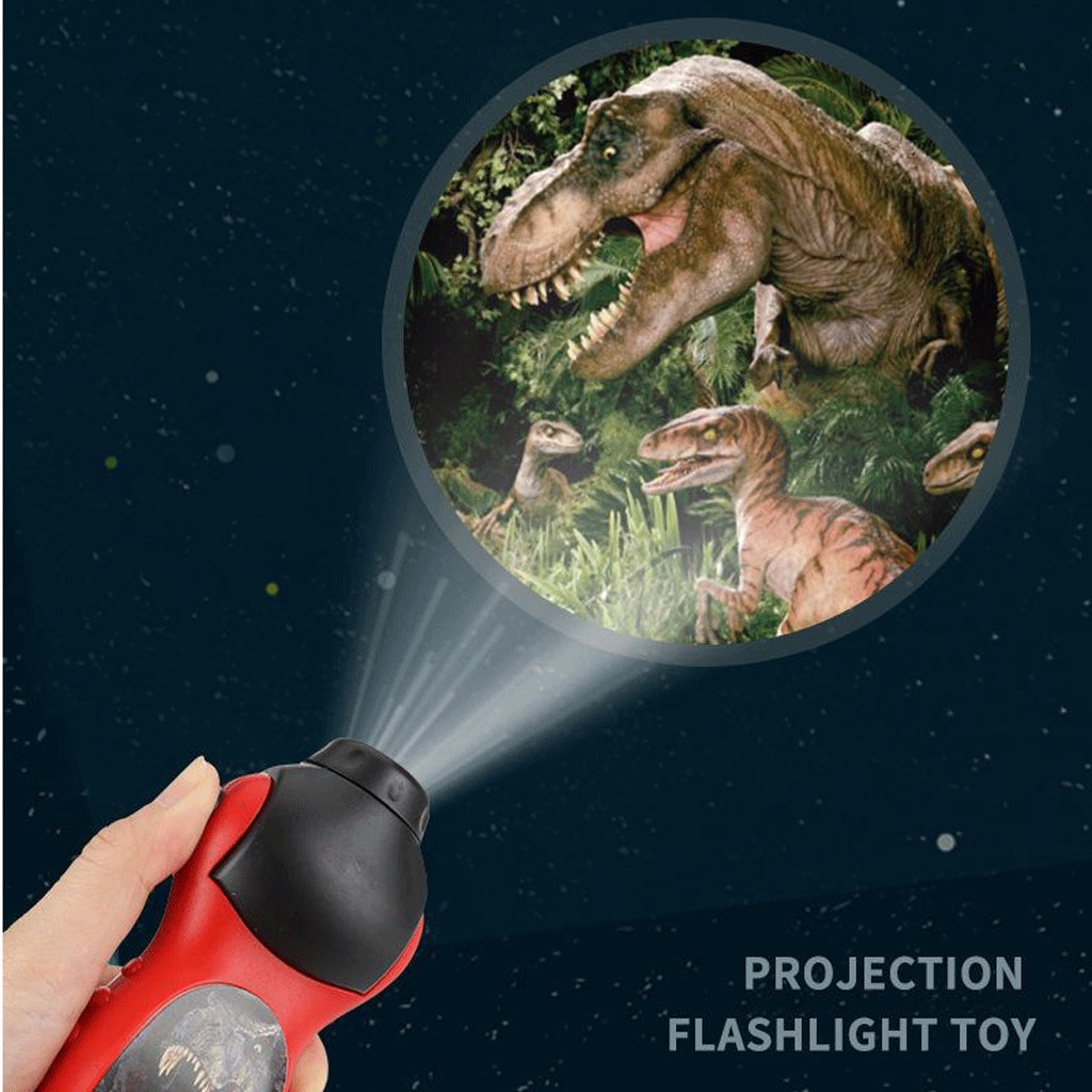 Dinosaur Wall Torch and Projector Flashlight Night Study Learning Fun Toys